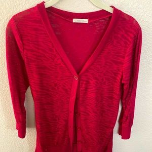 Red/ Fuscia zebra print cardigan